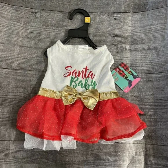 Petco | Dog | Merry Making Petco Razzle Dazzle Pet Dress Santa Baby  Christmas Small Dog New | Poshmark